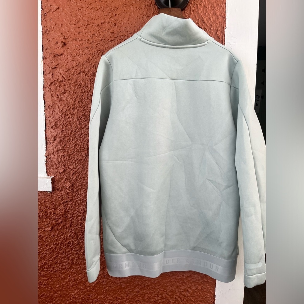 Under Armour Womens Sweatshirt Large Mint Green Unstoppable Move Mock Neck - Picture 4 of 8